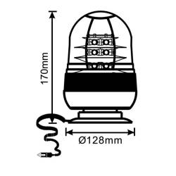 Girofar 12/24V, h170, 18 LED-uri, prindere pe magnet si ventuza, 3 oglinzi, LW0028-ALR-2 Truckled