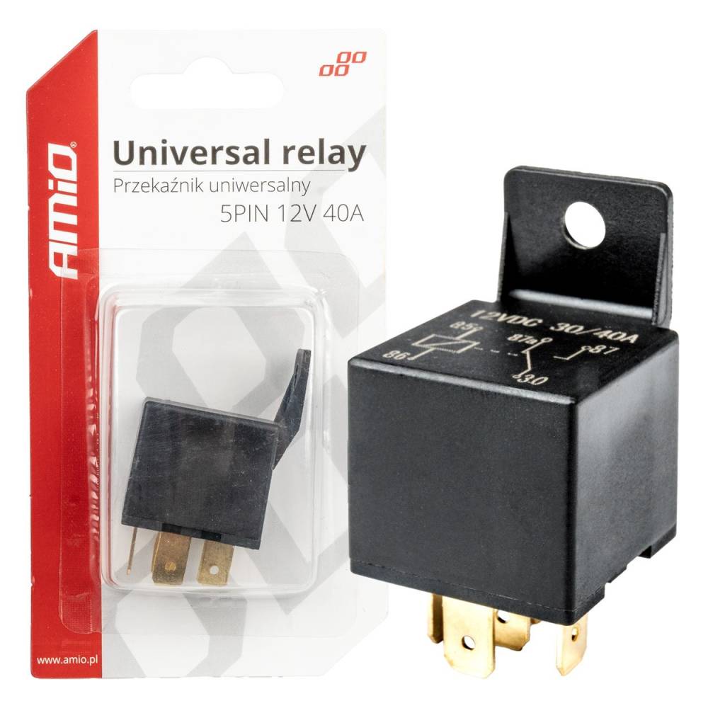 Releu protectie 4pini, 12V, 30A, prindere cu surub, Amio 03509