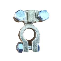 Borne acumulator mari camion din cupru 5,5x4,3cm, grosime 5mm, cu placuta SAPER minus