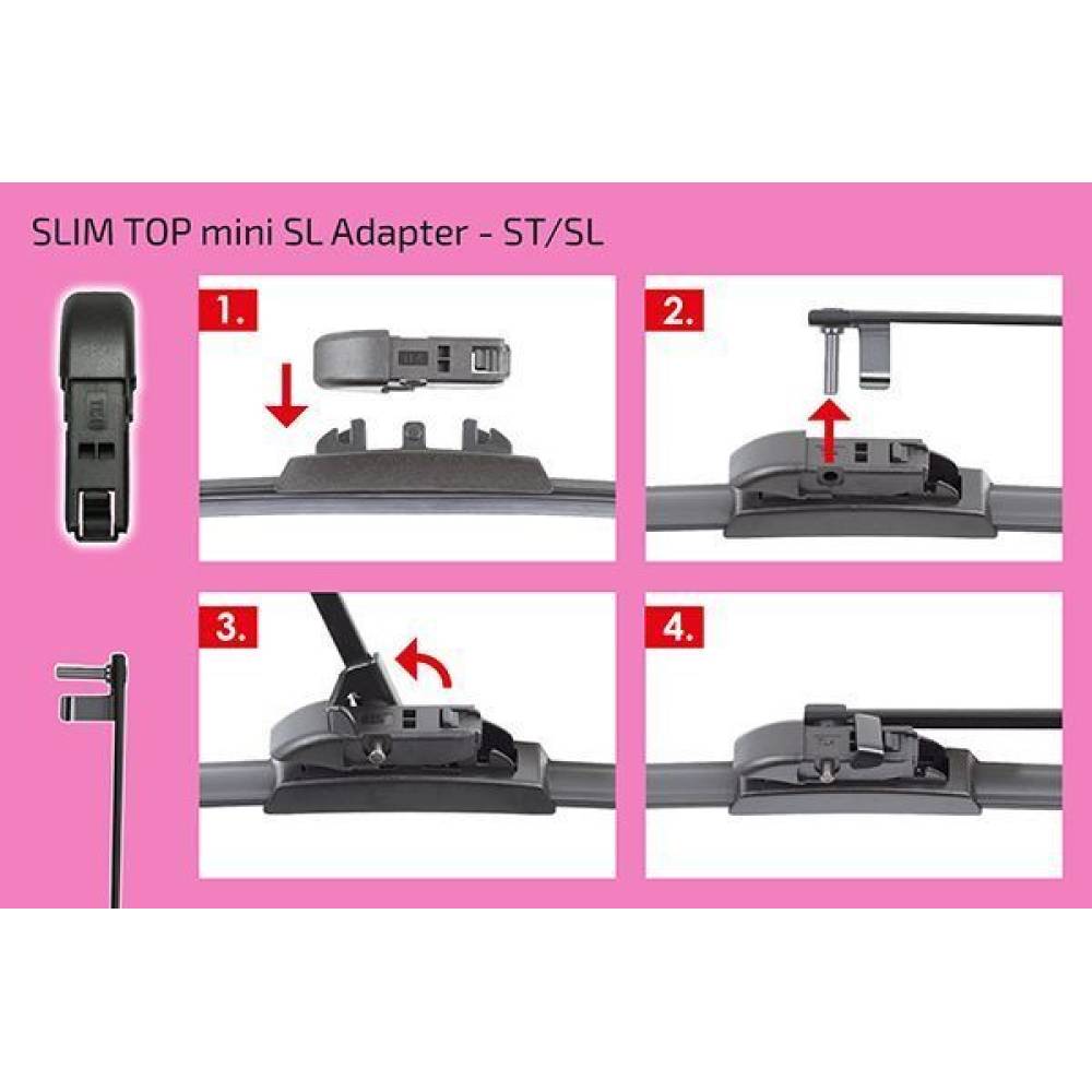 Adaptor stergatoare SLIM LOCK, ST-SL, set 2buc Heyner 300.510 300510