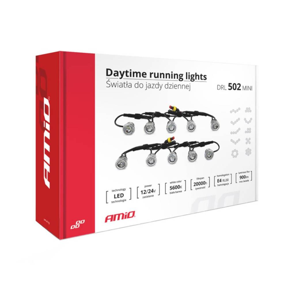 Set 10 bucati Proiector zi DRL Eyes, fi23, 12/24V, 502mini, 01521 Amio
