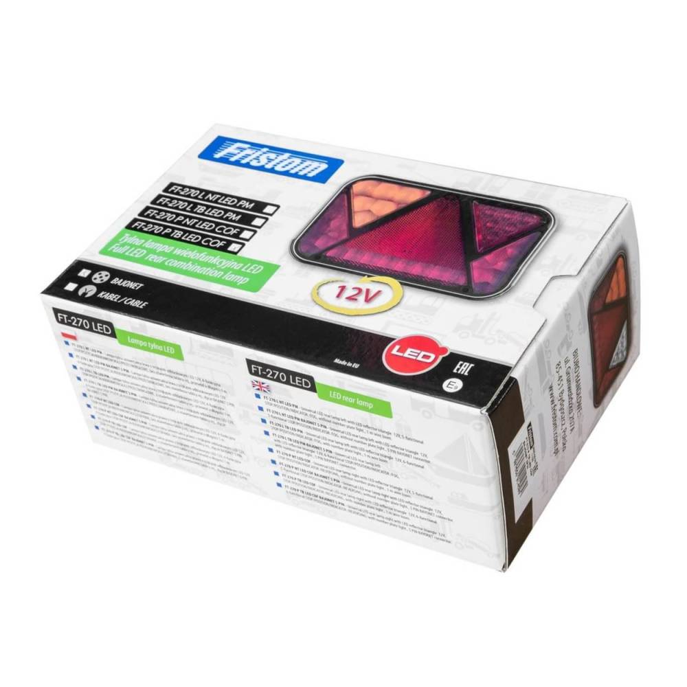 Lampa spate 200x130, LED, 6 functii, numar si mers inapoi, cu mufa, FT-270 P TB COF Bajonet 5 pini Fristom