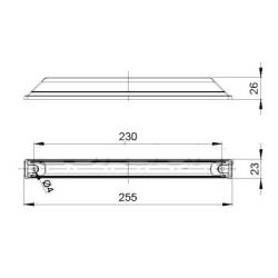 Lampa gabarit 255x24, LED, galbena LD 562 Horpol