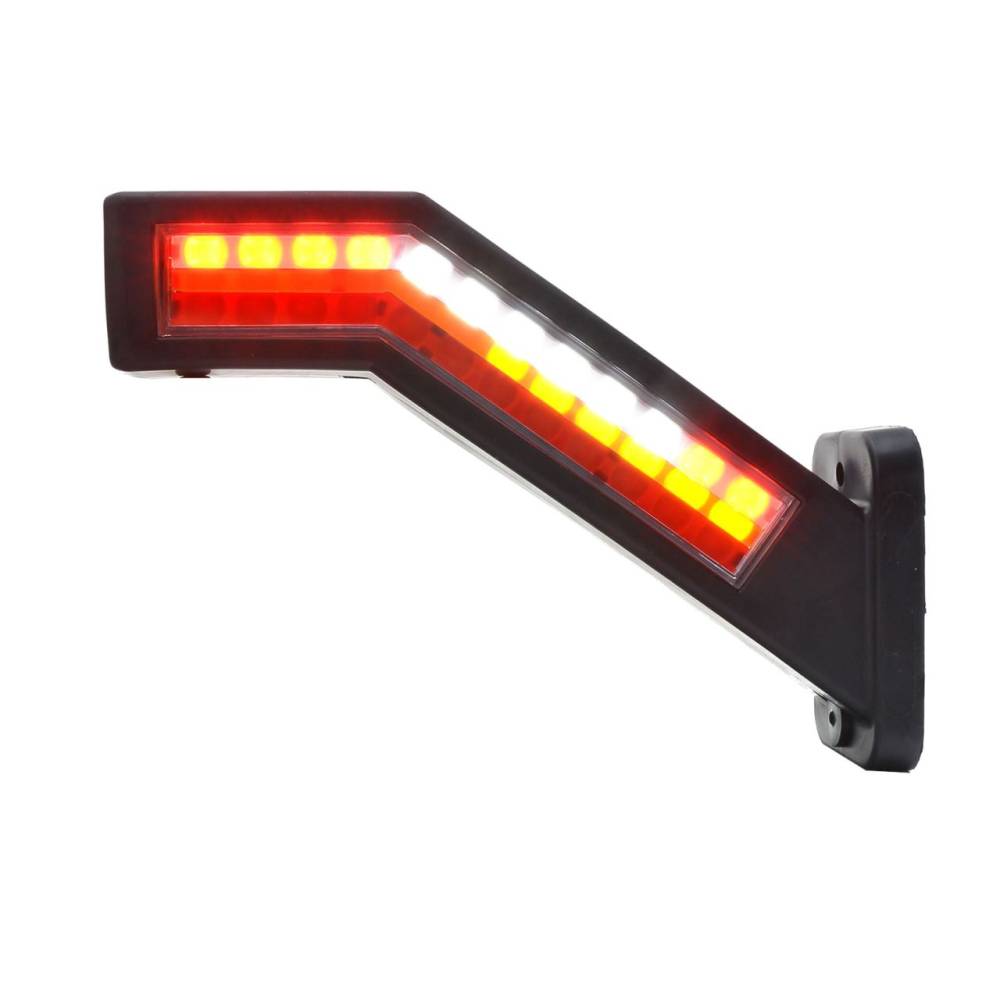 Lampa gabarit cu brat 185mm, cotit la 45° multifunctionala 6 functii, cu semnalizare dinamica, stanga, W168.9DD 1441DD L Was