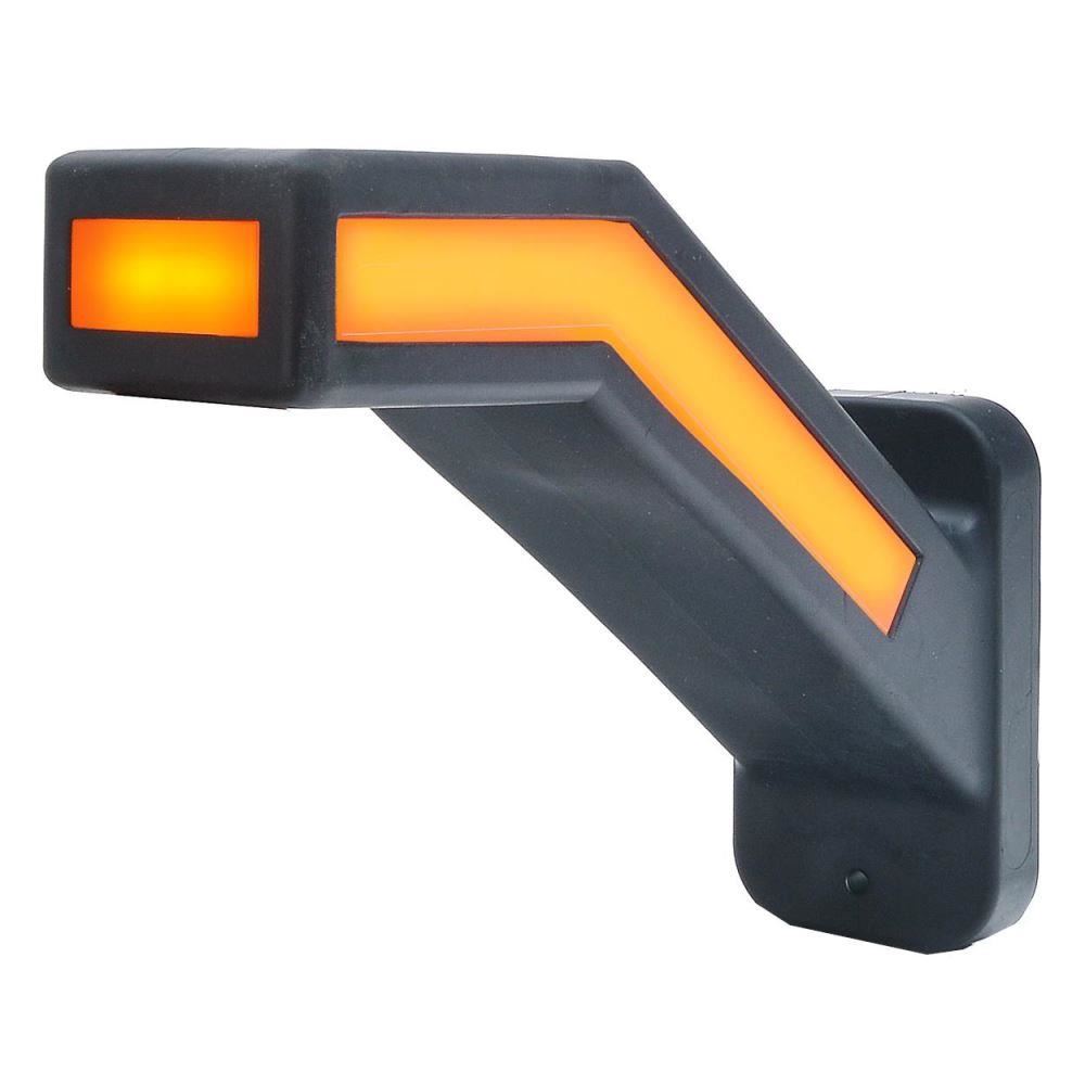 Lampa gabarit cu brat lung 185mm, cotit la 45° 3 functii, cu semnalizare, stanga, W168.6 1258L Was Lampa gabarit cu brat lung 185mm, cotit la 45° 3 functii, cu semnalizare, stanga, W168.6 1258L Was