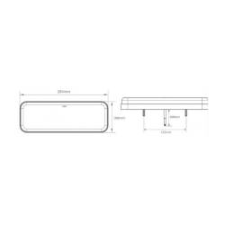Lampa stop 284x100, LED, stanga, L1871 TruckLed