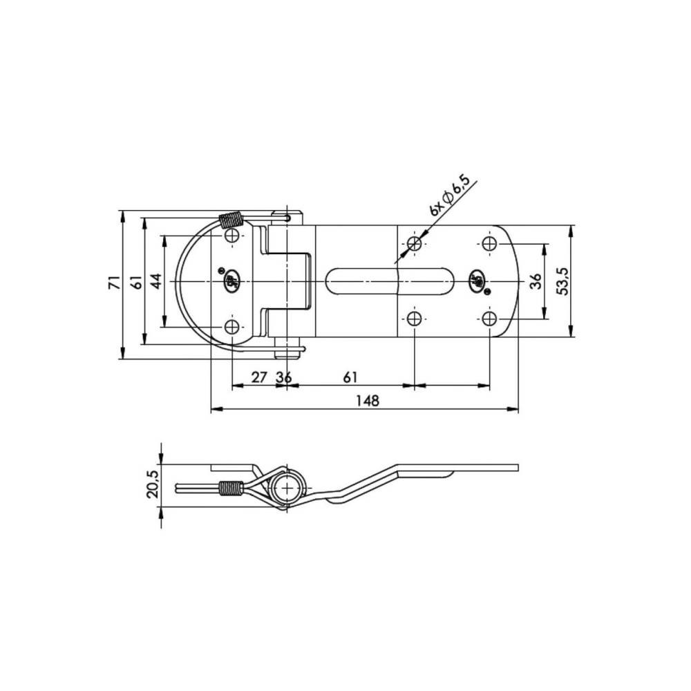 Balama cu arc pentru oblon sau usa remorca ZW-03.115A SPP