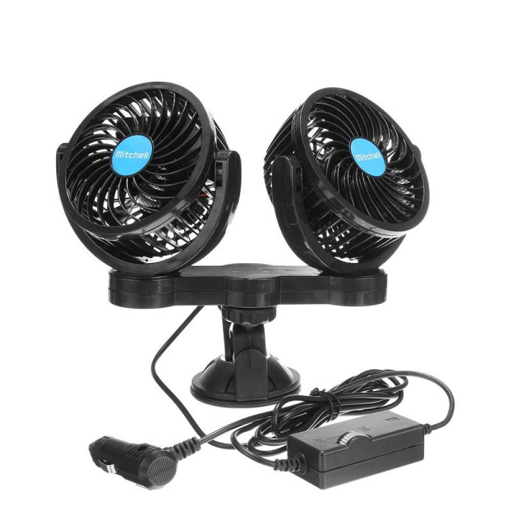 Ventilator Twin, 12V, fi10cm, prindere ventuza, 61015 CarCo 