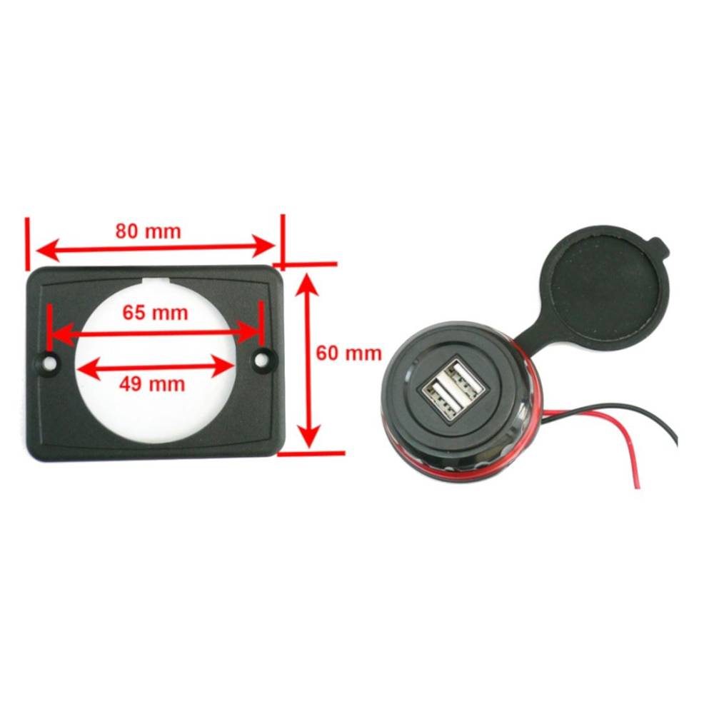 Priza cu 2 USB, cu LED rosu KASTOR Carco 42793