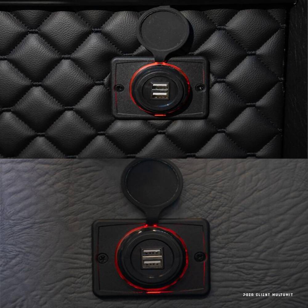 Priza cu 2 USB, cu LED rosu KASTOR Carco 42793