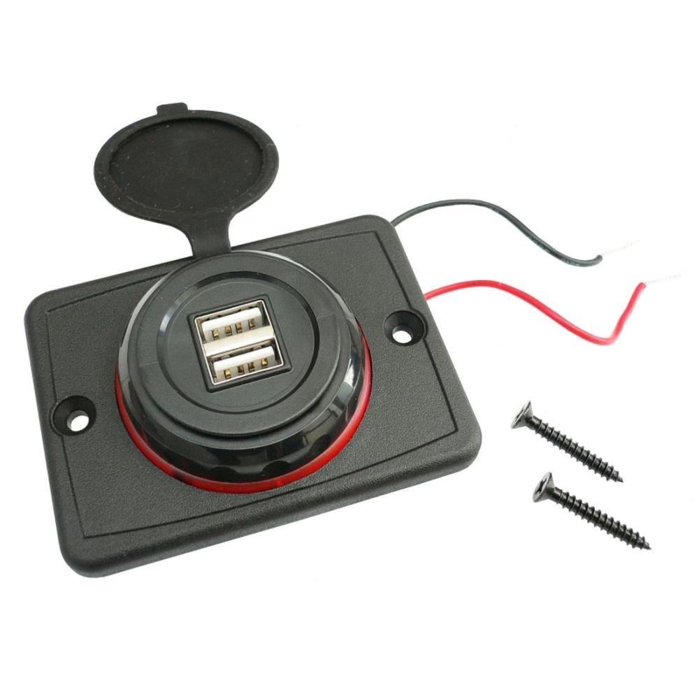 Priza cu 2 USB, cu LED rosu KASTOR Carco 42793