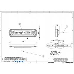 Lampa gabarit 110x31, LED, rosie, LD 677 Horpol