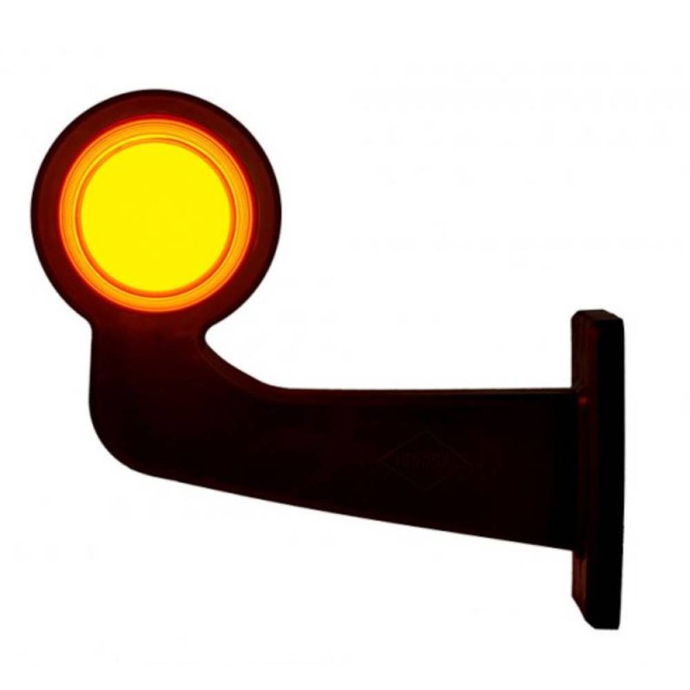 Lampa gabarit brat 192mm, cu cot, galben cu rosu, LED tip NEON, dreapta LD 2626 Horpol