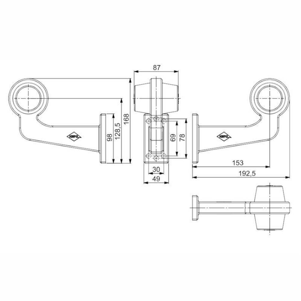 Brat lung pentru lampa 192mm HOR102 WD2615 Horpol