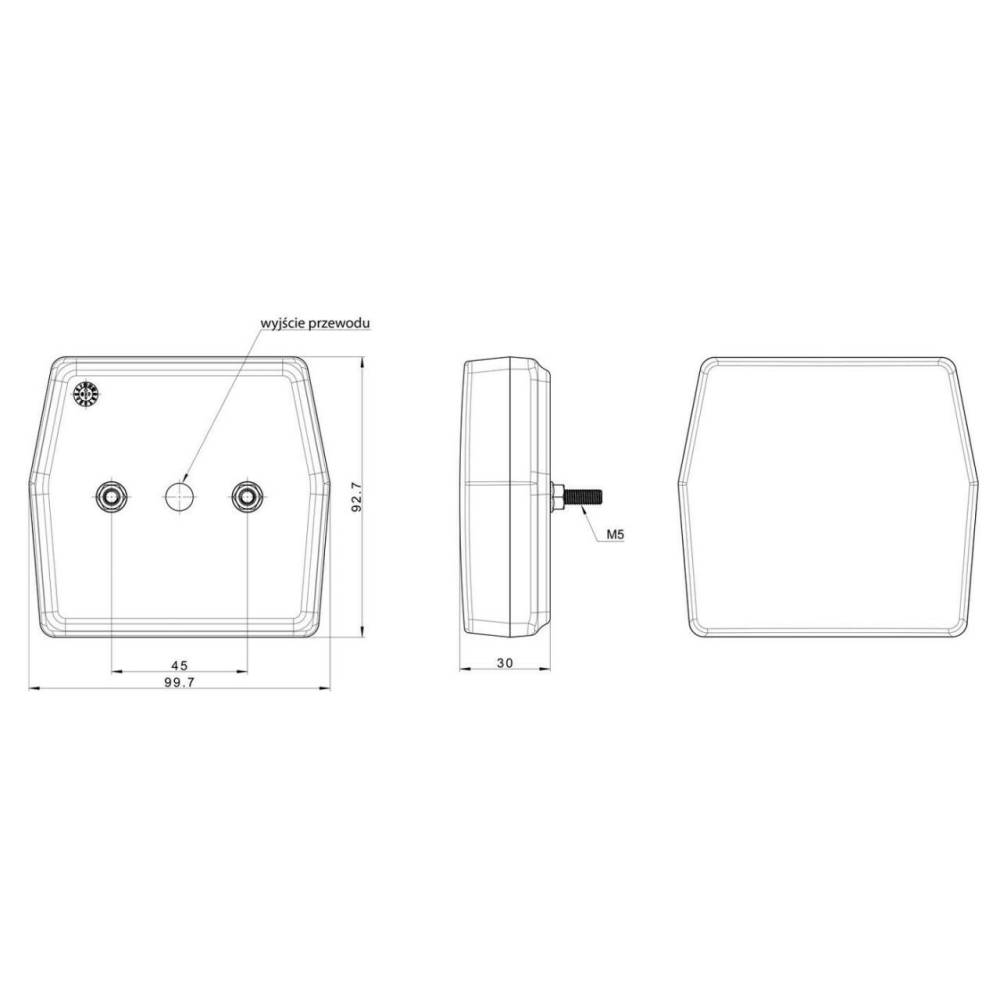 Lampa spate 99,6x93, 3 functii, LED, cablu, FT-222 LED Fristom