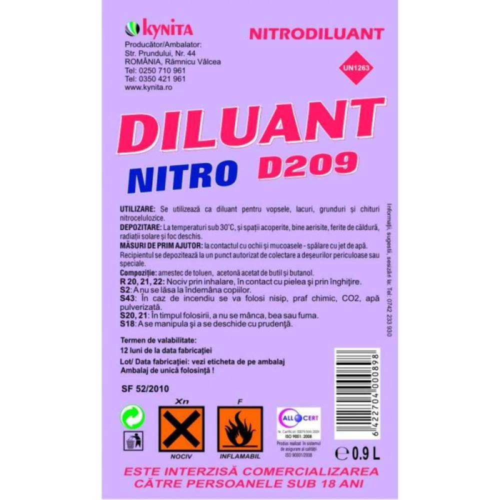 Diluant nitro D209 0.9L Kynita