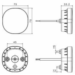 Lampa ceata 1 surub,75x75, LED, FT-400 P Fristom