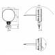 Lampa ceata 1 surub,75x75, LED, FT-400 P Fristom