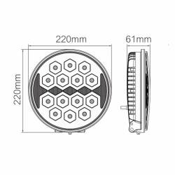 Proiector rotund fi220, faza lunga cu pozitie, LED, Batman, L3414 Truckled