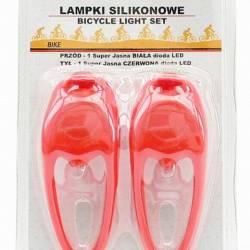 Set 2 lumini bicicleta fata- spate, silicon rosu, 68431 CarCo