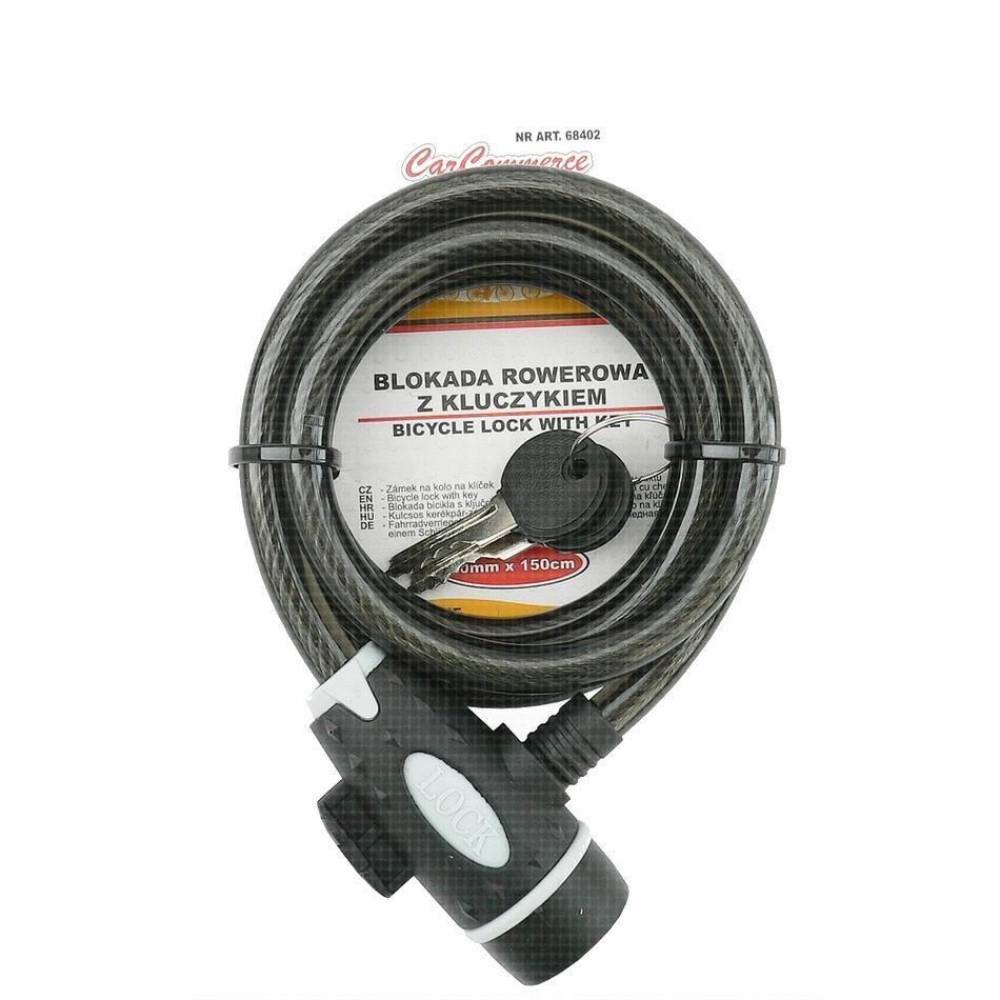 Antifurt bicicleta, cablu otel fi 10mm, 150cm cu cheie, 68402 CarCo