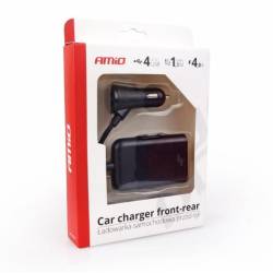 Incarcator auto cu 4 USB, 4.8A, cablu de 1.5m, 01986 Amio