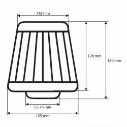 Filtru Aer Sport Roșu cu Crom, Universal, 3 Adaptoare Incluse, H160mm, AMIO 01282