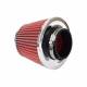 Filtru Aer Sport Roșu cu Crom, Universal, 3 Adaptoare Incluse, H160mm, AMIO 01282