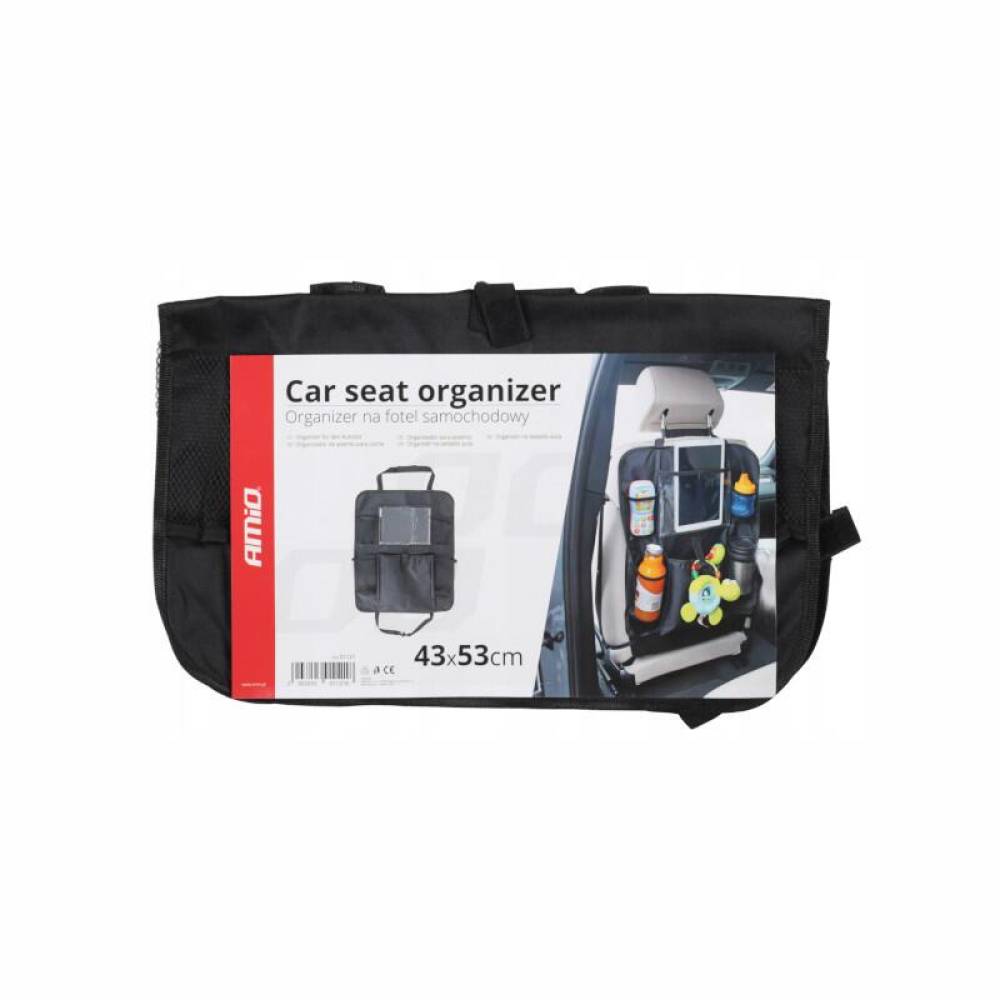 Organizator spate scaun cu buzunare si compartiment tableta 01121 Amio