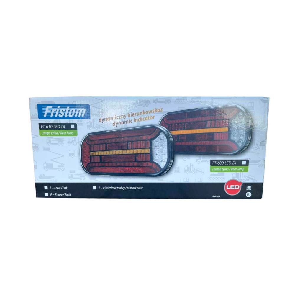 Lampa spate 302x130, LED, 6 functii, cu ceata si mers inapoi, cu semnalizare dinamica, stanga FT-600 L Fristom