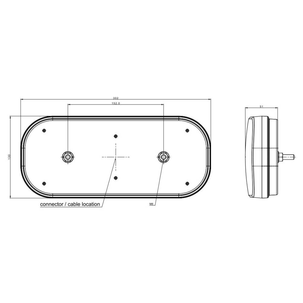 Lampa spate 302x130, LED, 7 functii cu iluminare numar, stanga, FT-600 L T Led DI Fristom Lampa spate 302x130, LED, 7 functii cu iluminare numar, stanga, FT-600 L T Led DI Fristom