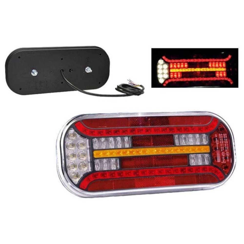 Lampa spate 302x130, LED, 7 functii cu iluminare numar, dreapta, FT-600 P T Fristom