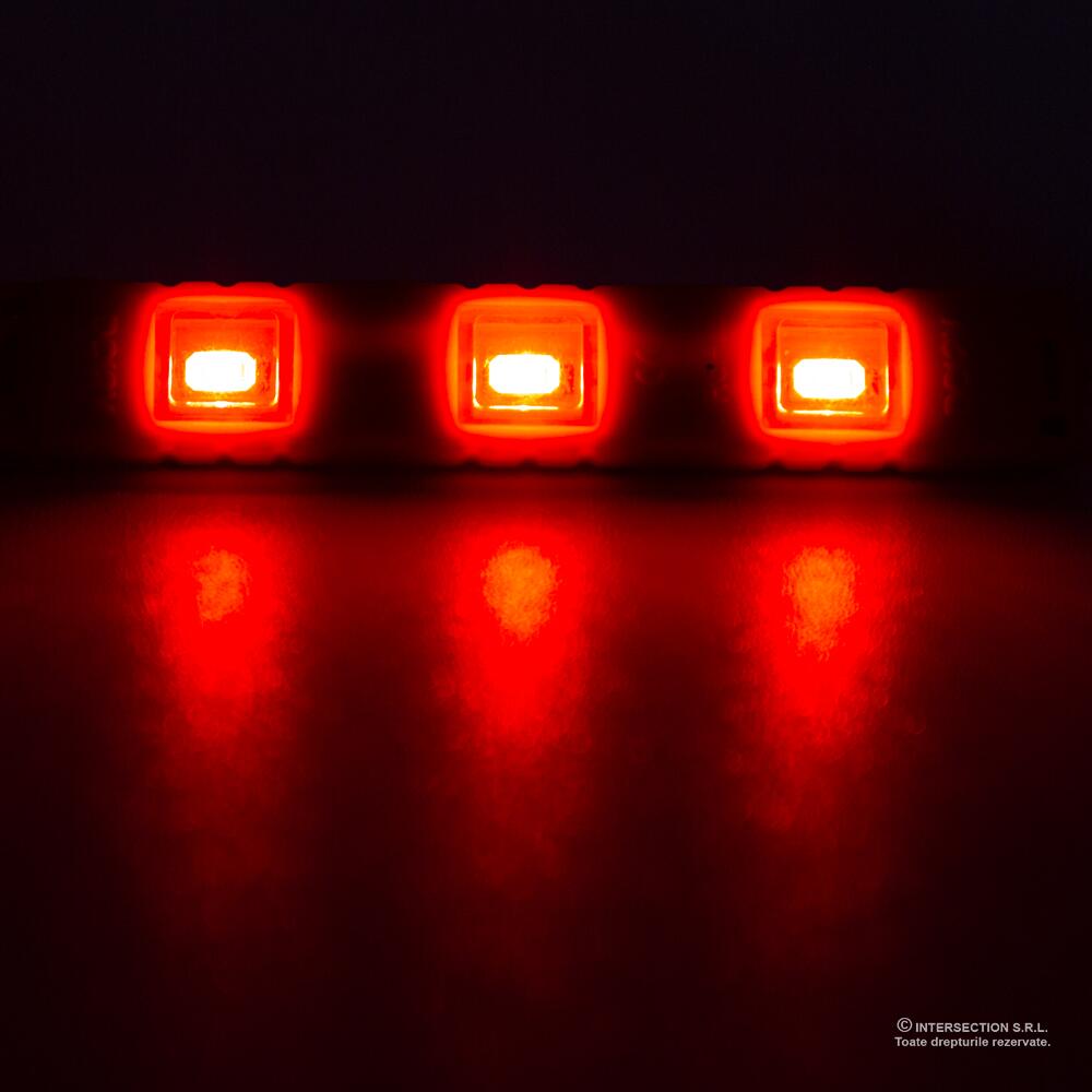 Modul LED 3 SMD injectate, 3 x 5730, 12V, lumina rosie, 20 bucati/folie