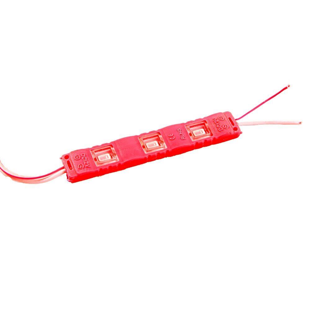 Modul LED 3 SMD injectate, 3 x 5730, 12V, lumina rosie, 20 bucati/folie