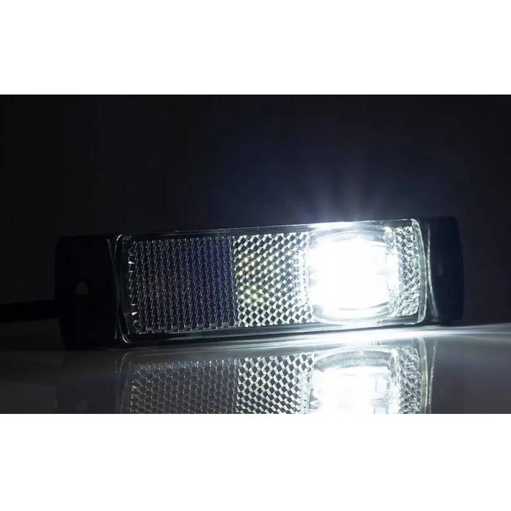 Lampa gabarit 100x32, LED, alba, cu suport cu 2 urechi, 12-36V, FT-018/B Fristom
