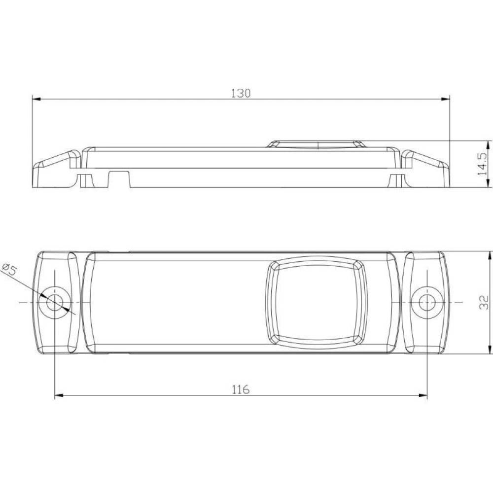 Lampa gabarit 100x32, LED, alba, cu suport cu 2 urechi, 12-36V, FT-018/B Fristom