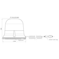 Girofar 12/24V, h126, 9 LED-uri, prindere cu magnet, cablu 7.8m, FT-150 DF LED MAG M78 Fristom