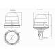 Girofar 12/24V, h204, 9 LED-uri, prindere pe tija flexi, albastru FT-150 DF N LED PI Fristom