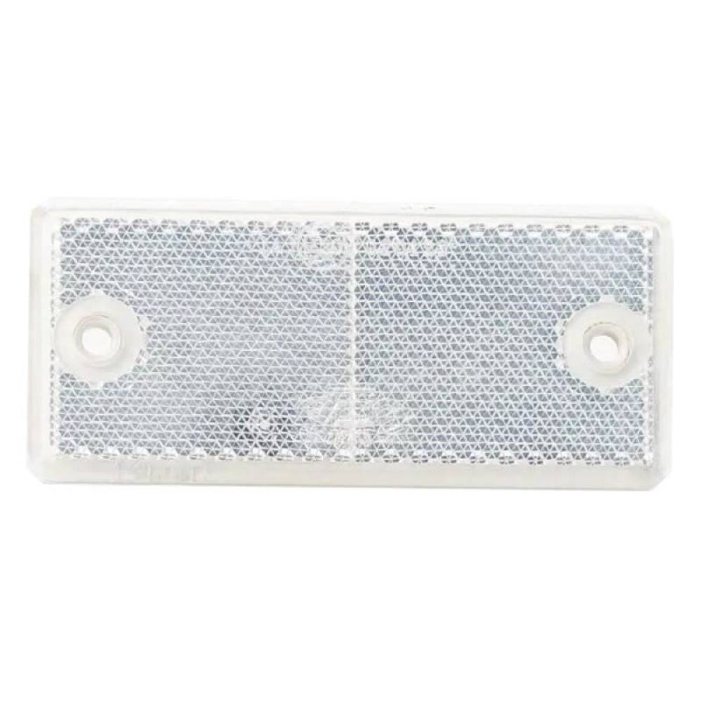 Catadioptru dreptunghiular cu gaura, alb, 94x44 DOB-42 B Fristom