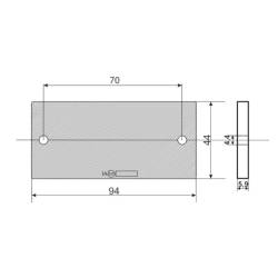 Catadioptru dreptunghiular cu gaura, galben, 94x44, DOB-42 G Fristom