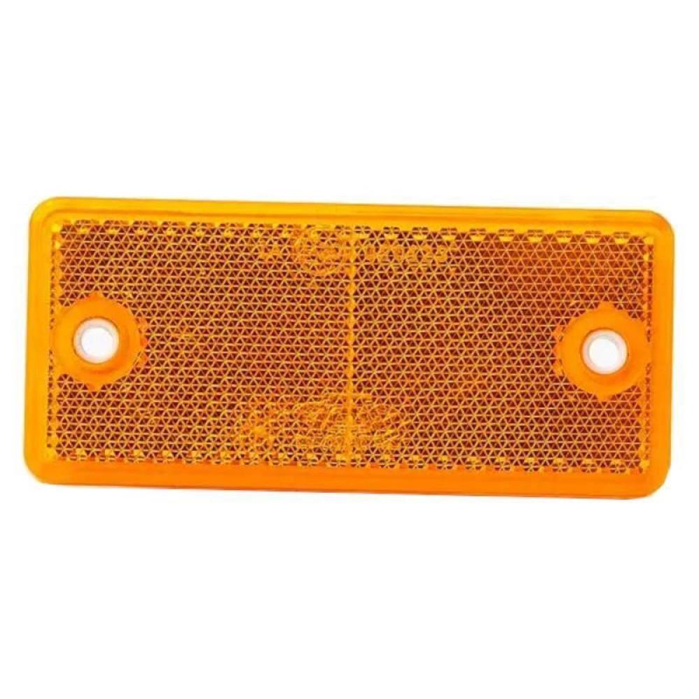 Catadioptru dreptunghiular cu gaura, galben, 94x44, DOB-42 G Fristom