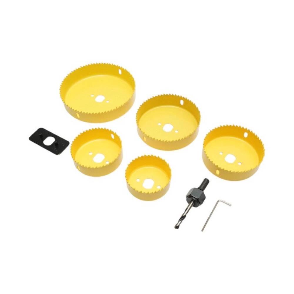 Set 5 carote circulare, 64-127mm, pentru rigips, lemn, PVC, PN31 Crownman Set 5 carote circulare, 64-127mm, pentru rigips, lemn, PVC, PN31 Crownman