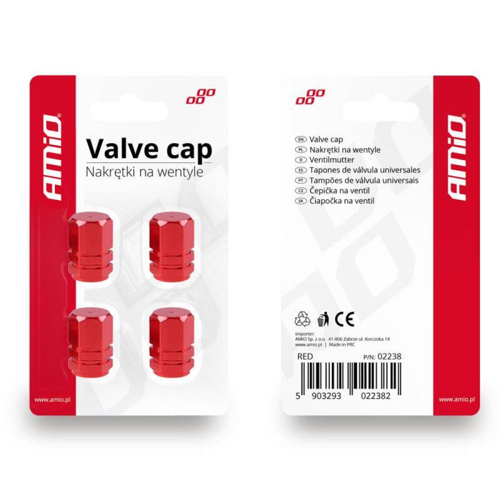 Ornament capacele valva rotunde, rosii, set 4 bucati 02238 Amio