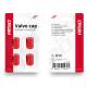 Ornament capacele valva rotunde, rosii, set 4 bucati 02238 Amio