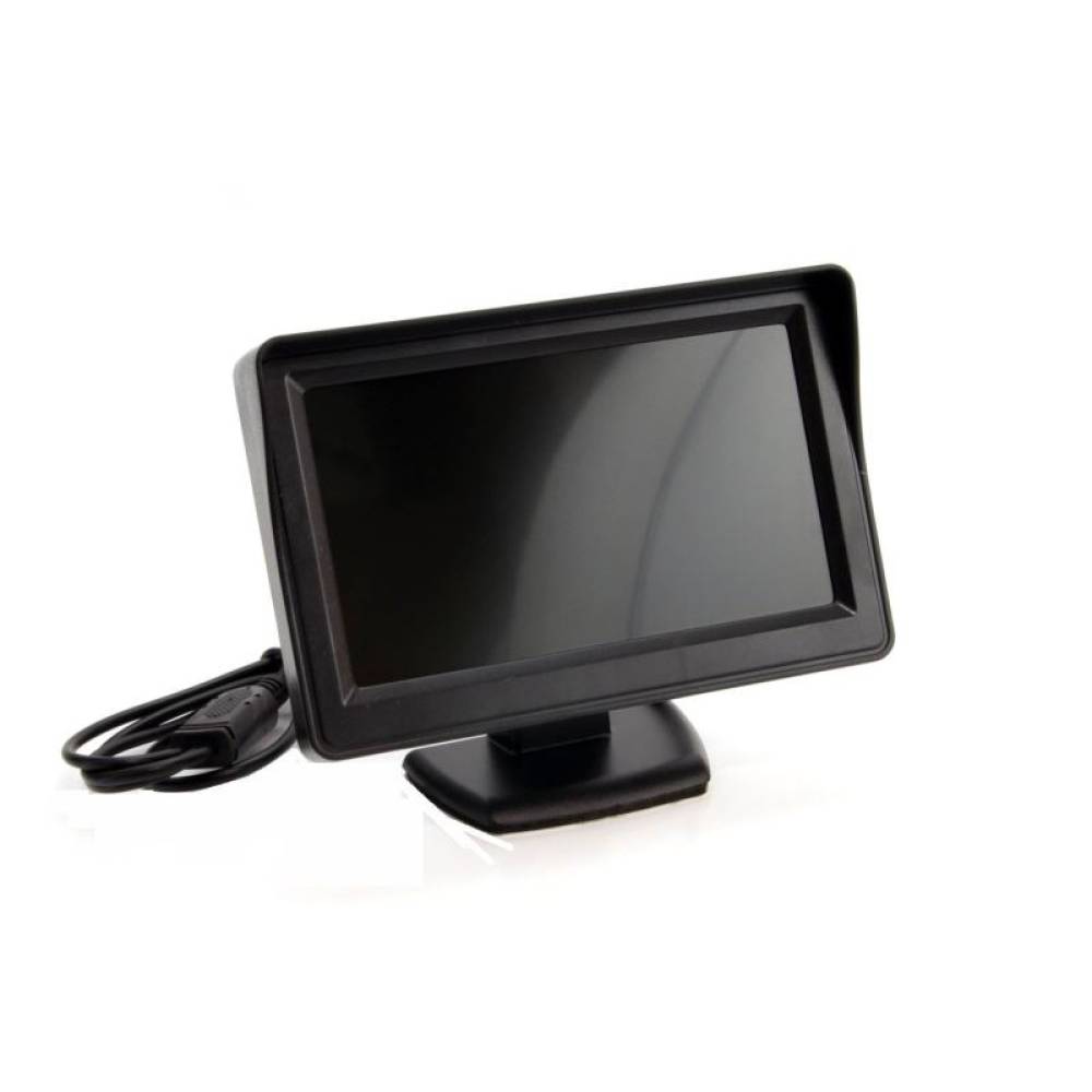 Set 4 senzori parcare, albi, cu camera, monitor 4.3