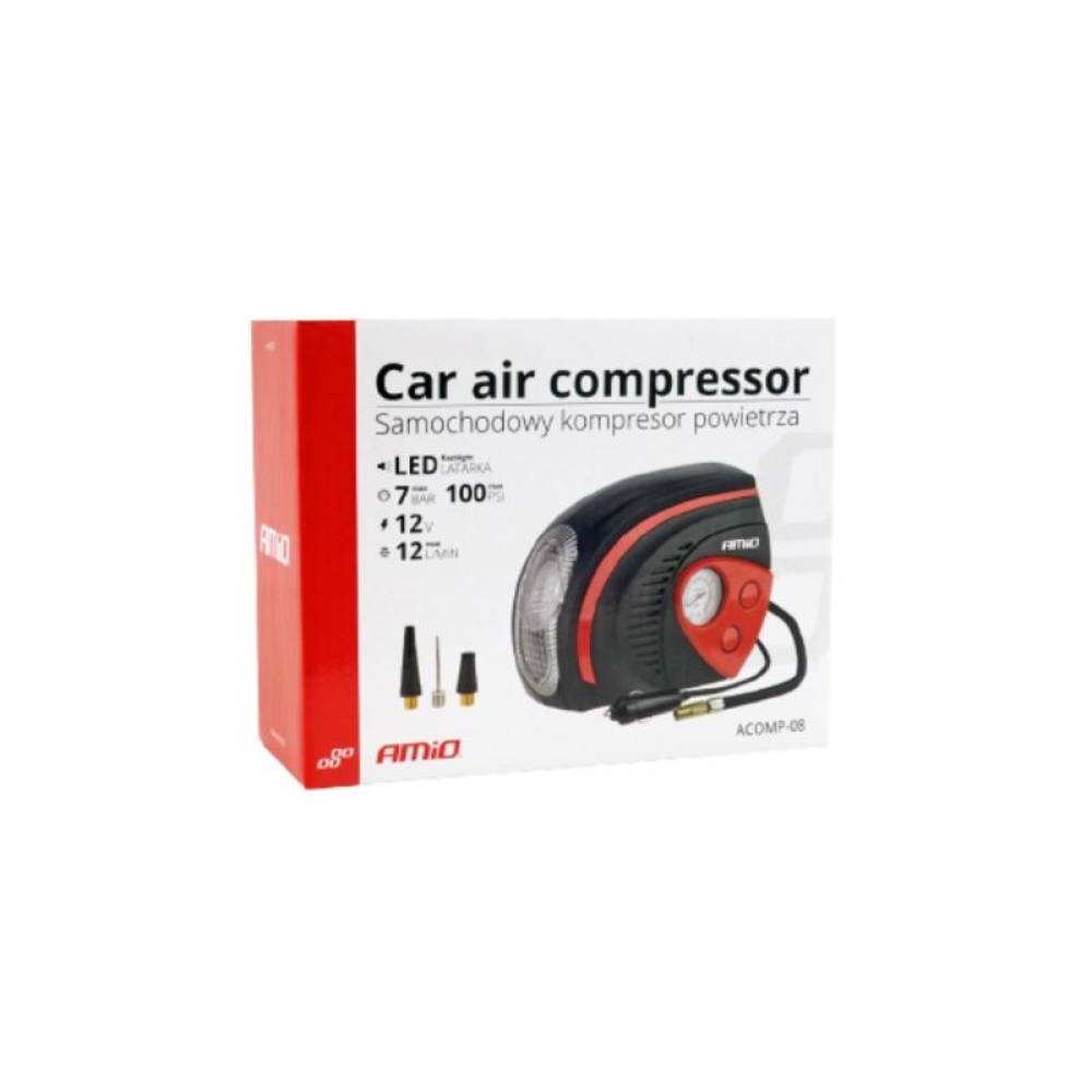 Compresor aer 12V, 7bar, lanterna LED Acomp08 02182 Amio