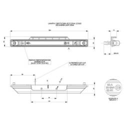 Lampa gabarit 255x24, LED, galbena, cu suport Hor49 LD 565 Horpol