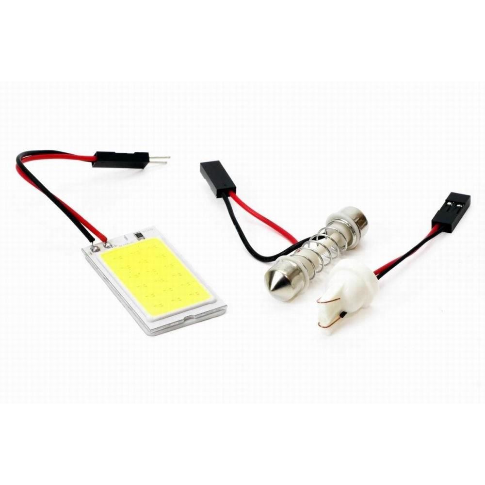 Bec T10, C5W, 18 LED-uri COB, 12V, 1W, cu adaptor T10 si sofite Vertex, 01621 Amio