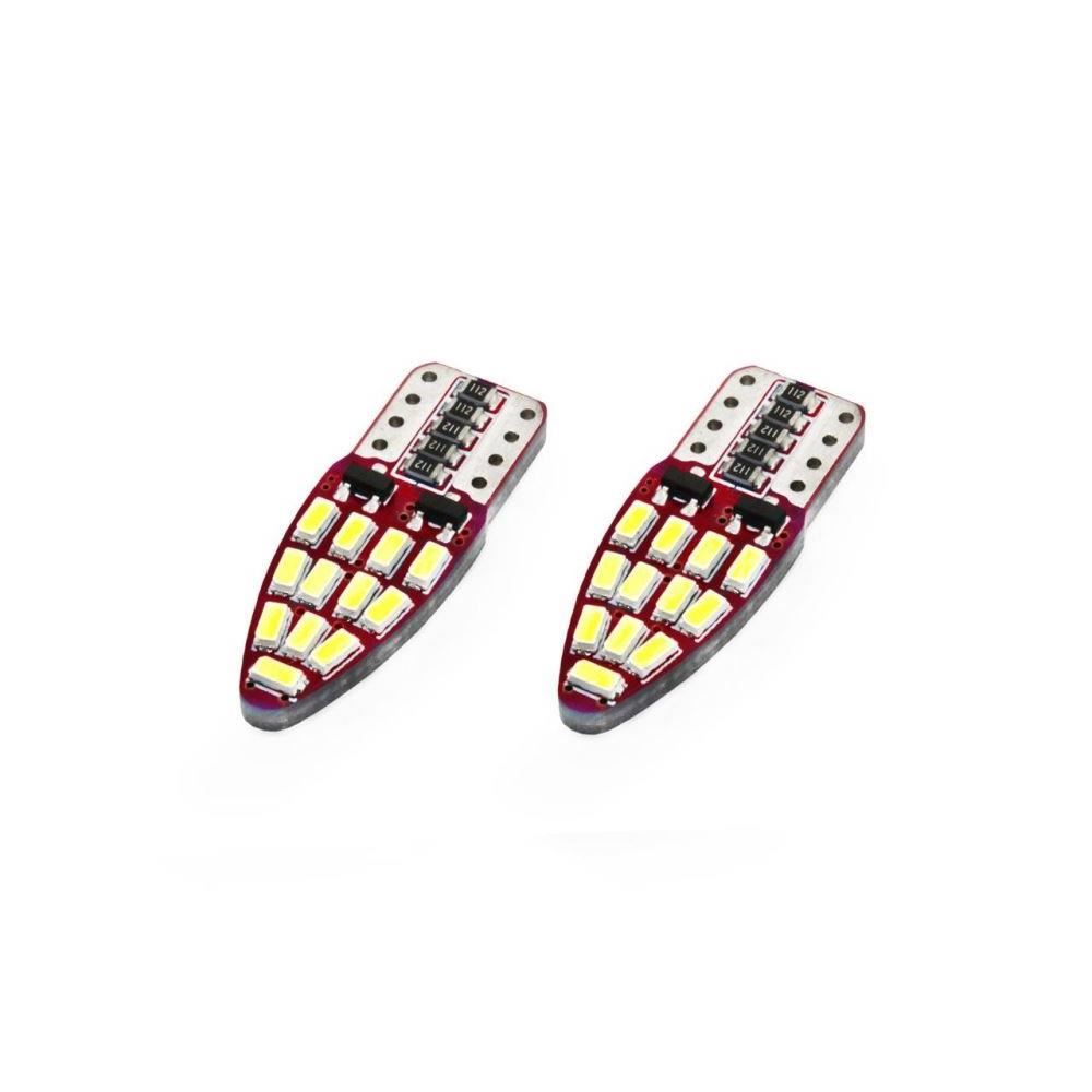 Set 2 becuri T10e, 24 LED-uri tip SMD 3014, 12V, W5W, 1.9W, CANBUS 01285 Amio