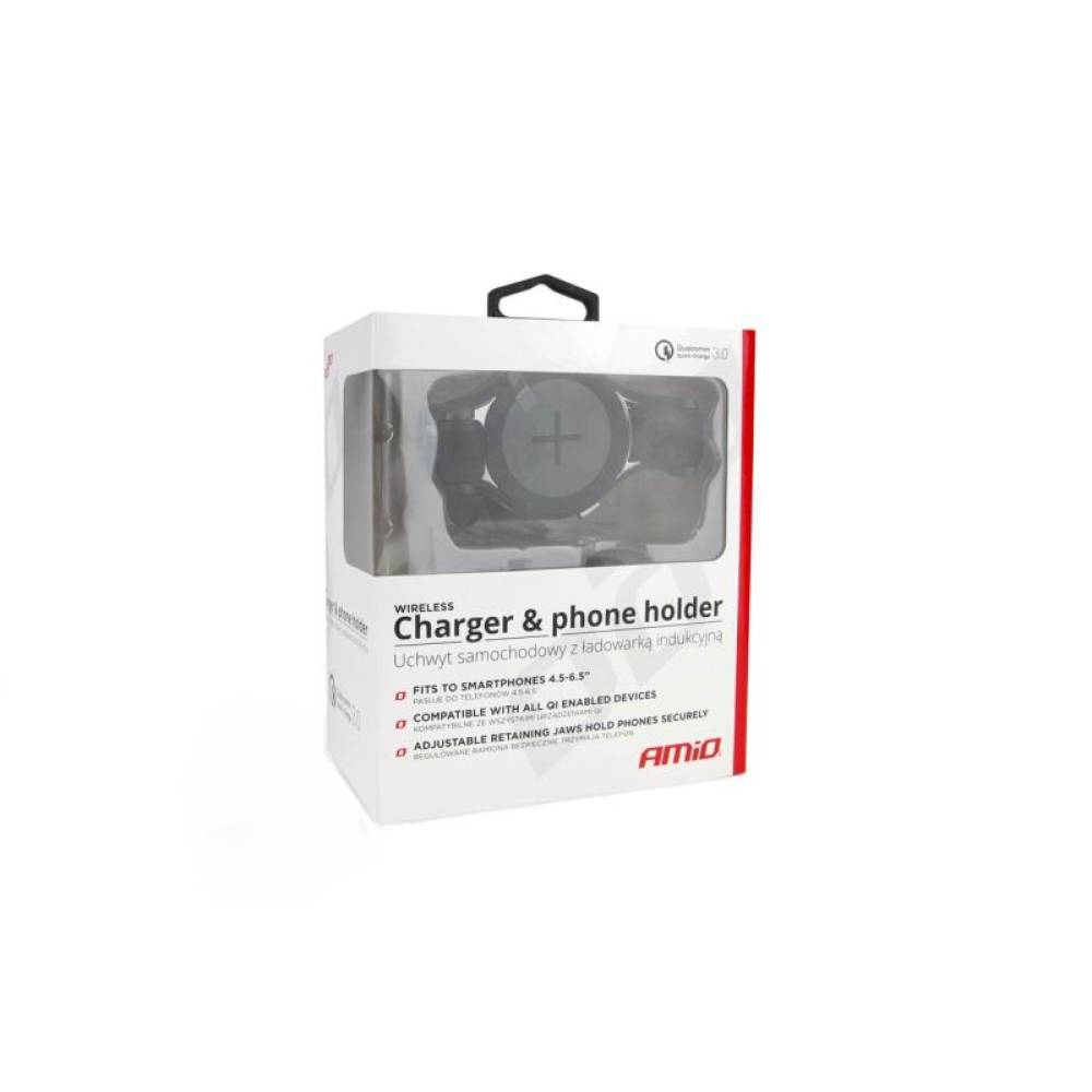Suport telefon cu wireless si senzor, prindere pe grila,ventilator, PHW-03, 02249 Amio